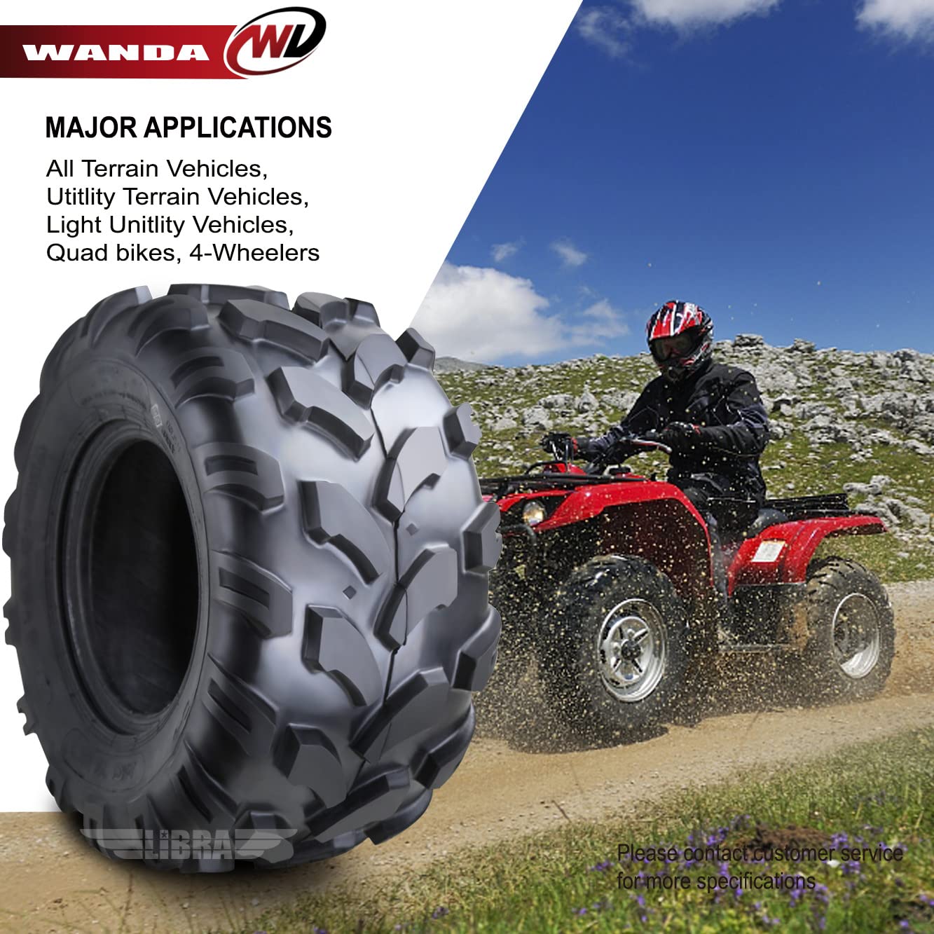 Amazon.com: WANDA Set of 4 Sprot ATV Tires 19X7-8 Front & 20X9.5-8