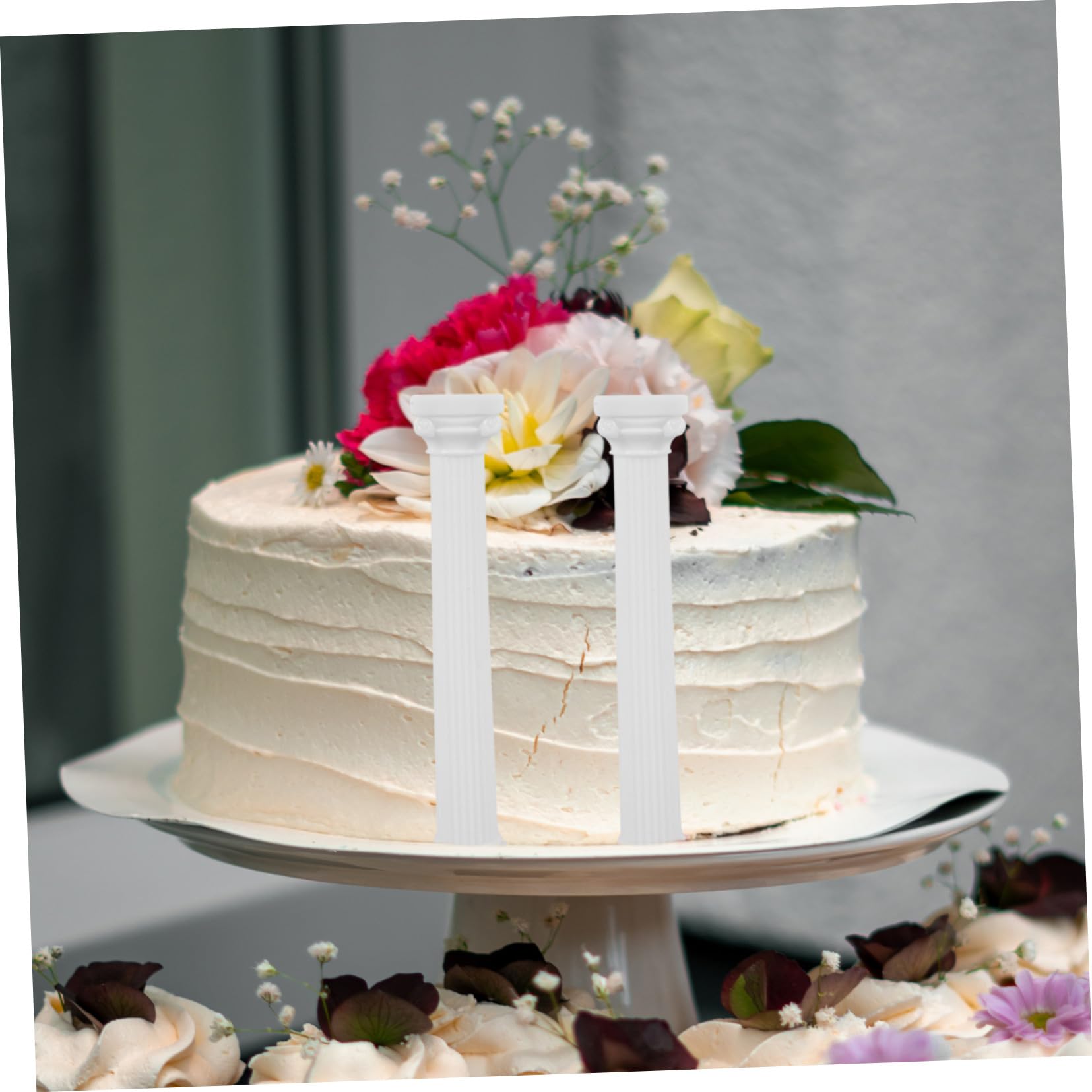 Uonlytech 12pezzi Espositore per Torte Supporti per Torte Nuziali Separatore per Fondente Decorazioni Piedistallo Colonna Romana Alzate per Colonna