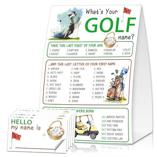 Golf Lover Party Game Set - “What‘s Your Golf Name”