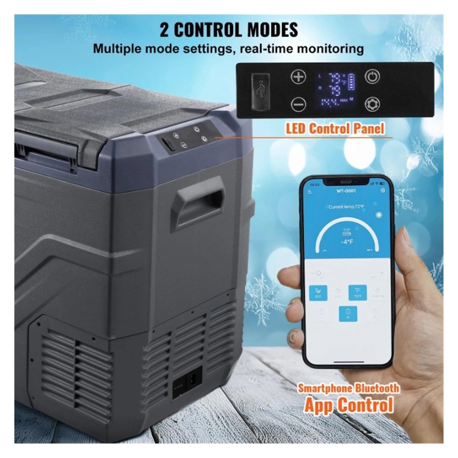 Refrigerador portátil de Doble Zona for Coche, refrigerador for Coche, refrigerador con compresor de Rango Ajustable de 12/24 V CC y CA.(NLD55)
