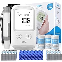 IMDK Blood Glucose Monitor Kit,     Blood Sugar Test Kit with 100*Glucometer Strips, 100*Lancets, 1*Lancing Devices, No Coding Required
