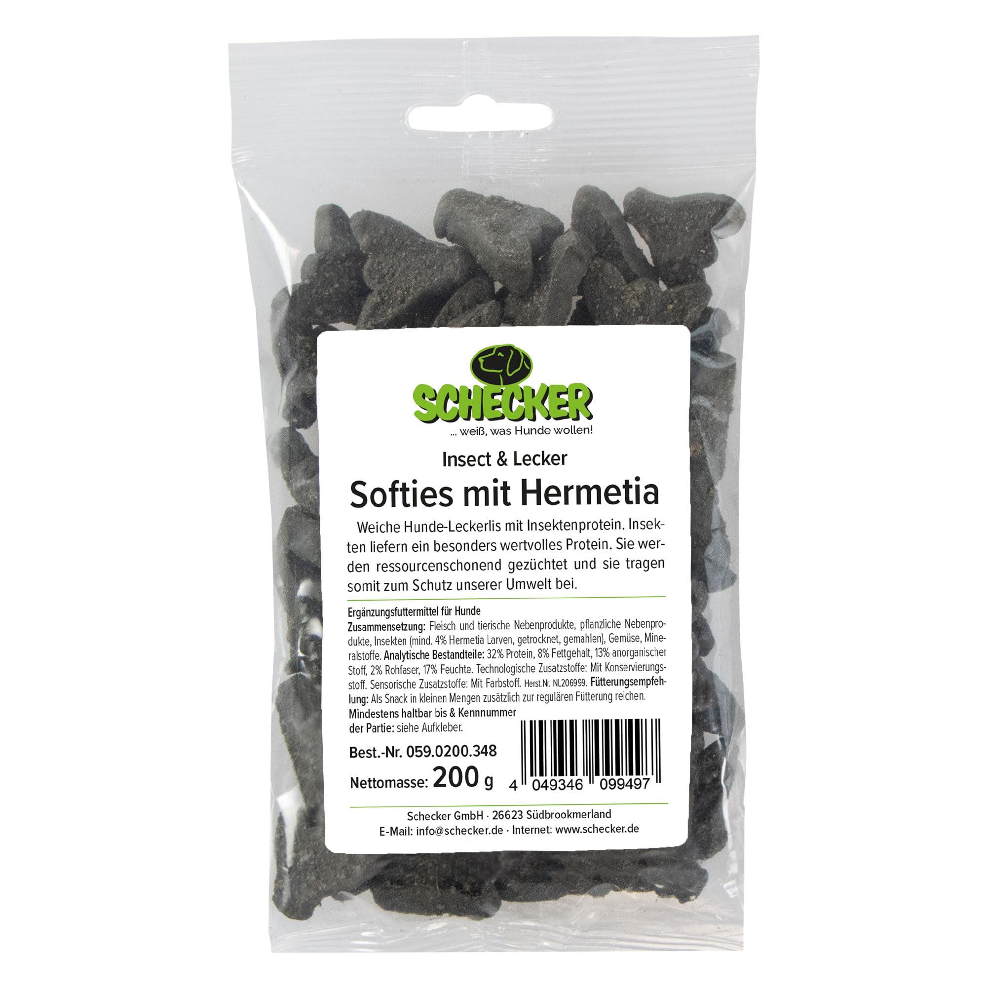 Schecker Insect Knuspies Hundeleckerlies – 250 G, Mit 25% Insektenprotein, Getreidefrei & Hypoallergen