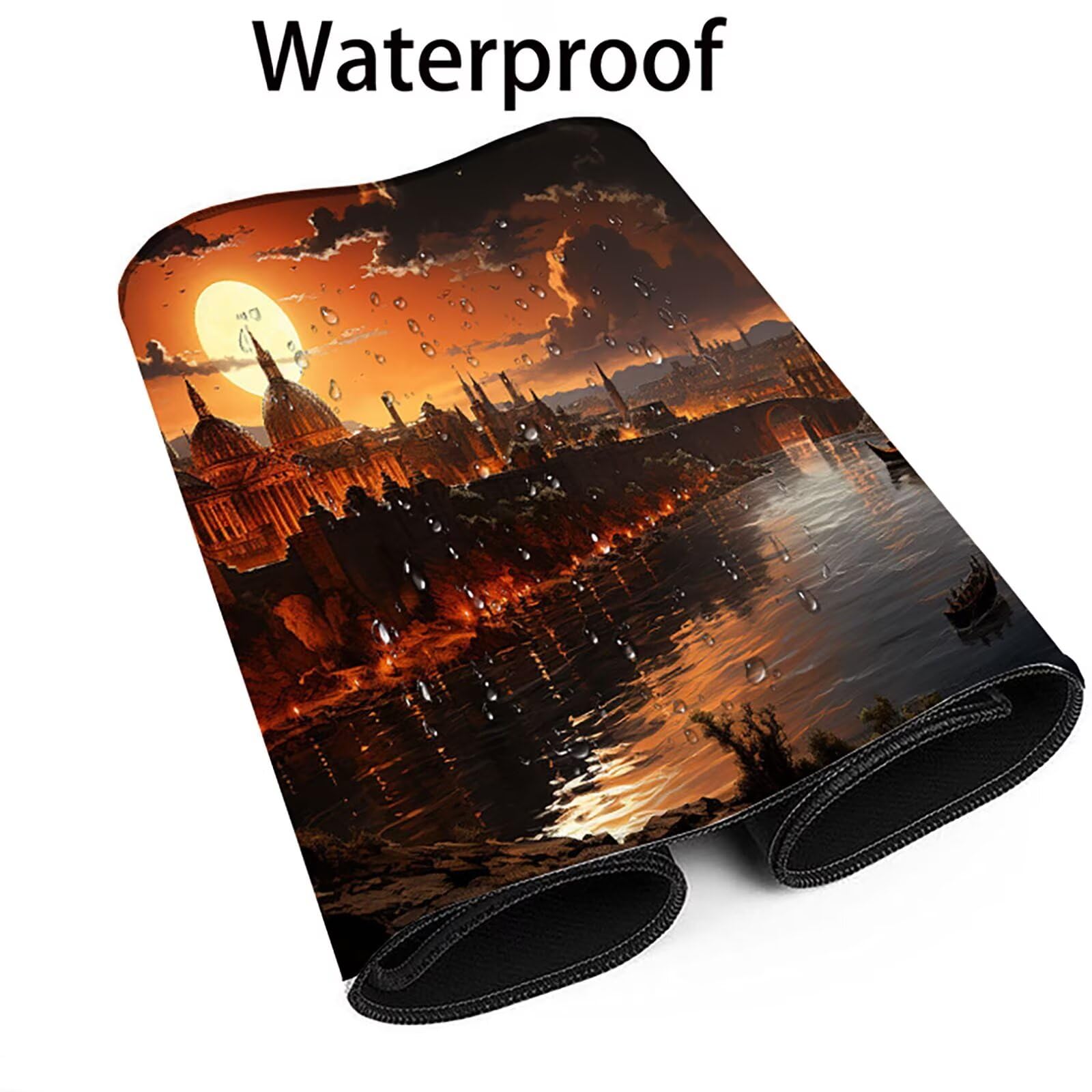 Podkładka pod mysz, podkładka pod mysz XXL, podkładka pod mysz dla graczy, podkładka pod mysz, podkładka pod mysz XXL, podkładka pod mysz do gier, mysz (krajobraz) (1600x800x3mm) (czarny) D-U-8