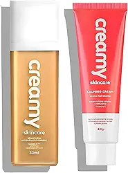 Kit Creamy Sérum Facial Antioxidante Clareador Vitamina C Gold 30ml + Hidratante Facial Calming Cream 40g