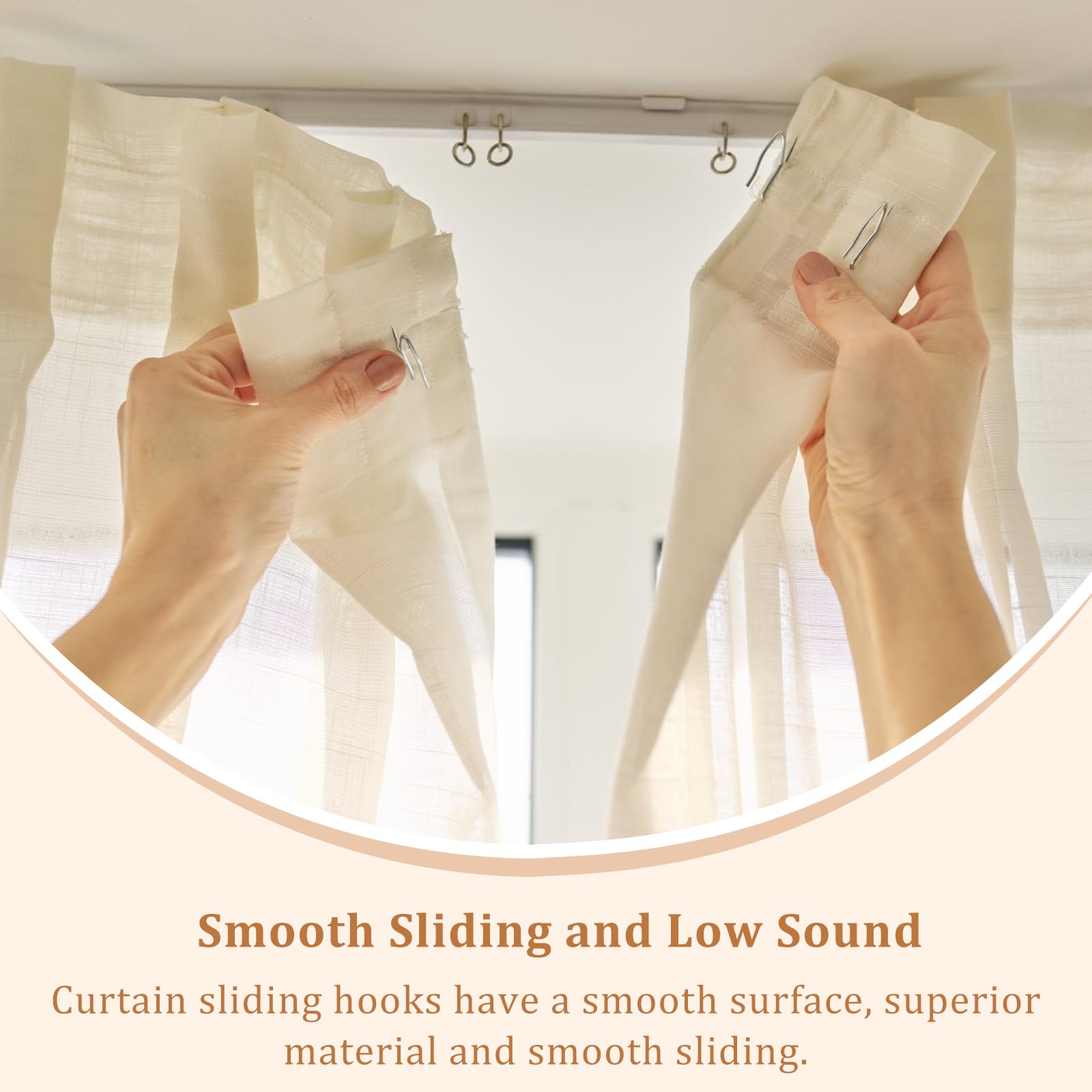 Ganci Per Tende Scorrevoli - 50 Pezzi Plastica Bianca, Per Binari, Tende Da Doccia, Finestre E Porte - Foto 8