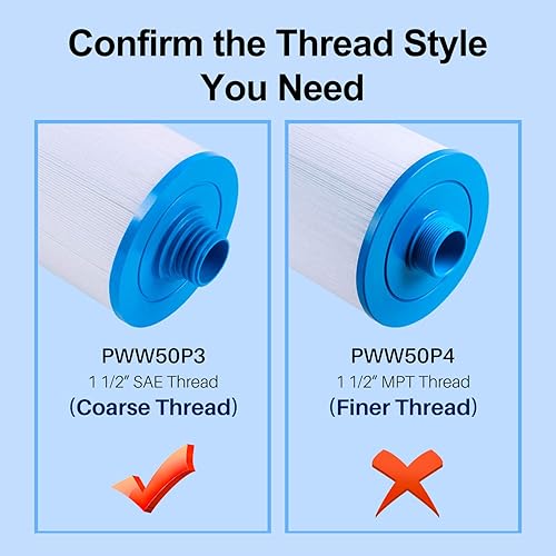 Miniatura 4 de TOREAD Repuesto para filtro de spa Unicel 6CH-940, PWW50P3 (no PWW50P4), Filbur FC-0359, 817-0050, 25252, 03FIL1400, filtro de rosca SAE de 1 12