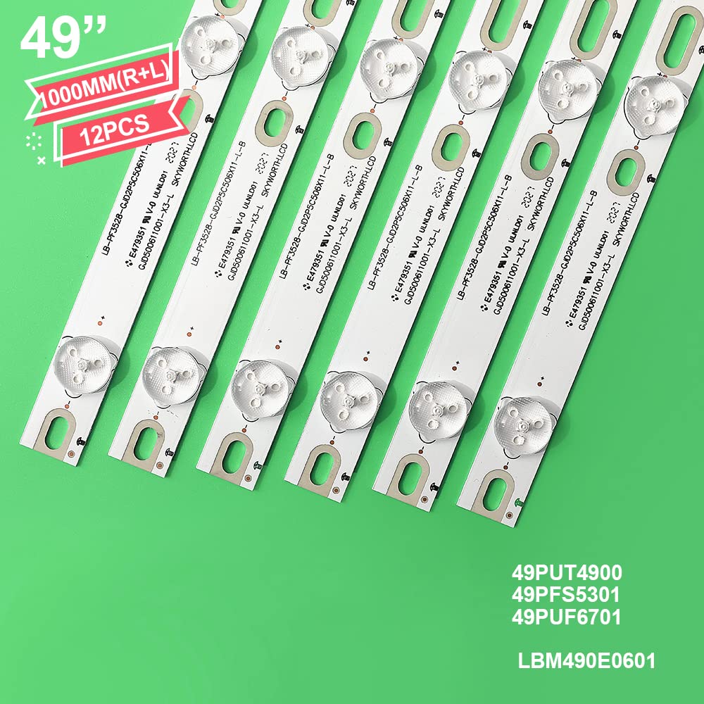 Tira de for iluminación Trasera 11 lámpara for 49PUF6701/T3 49PFS5301/12 49PUH4900/88 EVTLBM490E0501-AJ-3(L) 49PUK4900/12 TPT490U2-EQYSHM.G