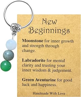 Healing Crystal Keychain Anxiety Protection Keychain Gift for New Beginnings Gifts Farewell Going Away Gifts
