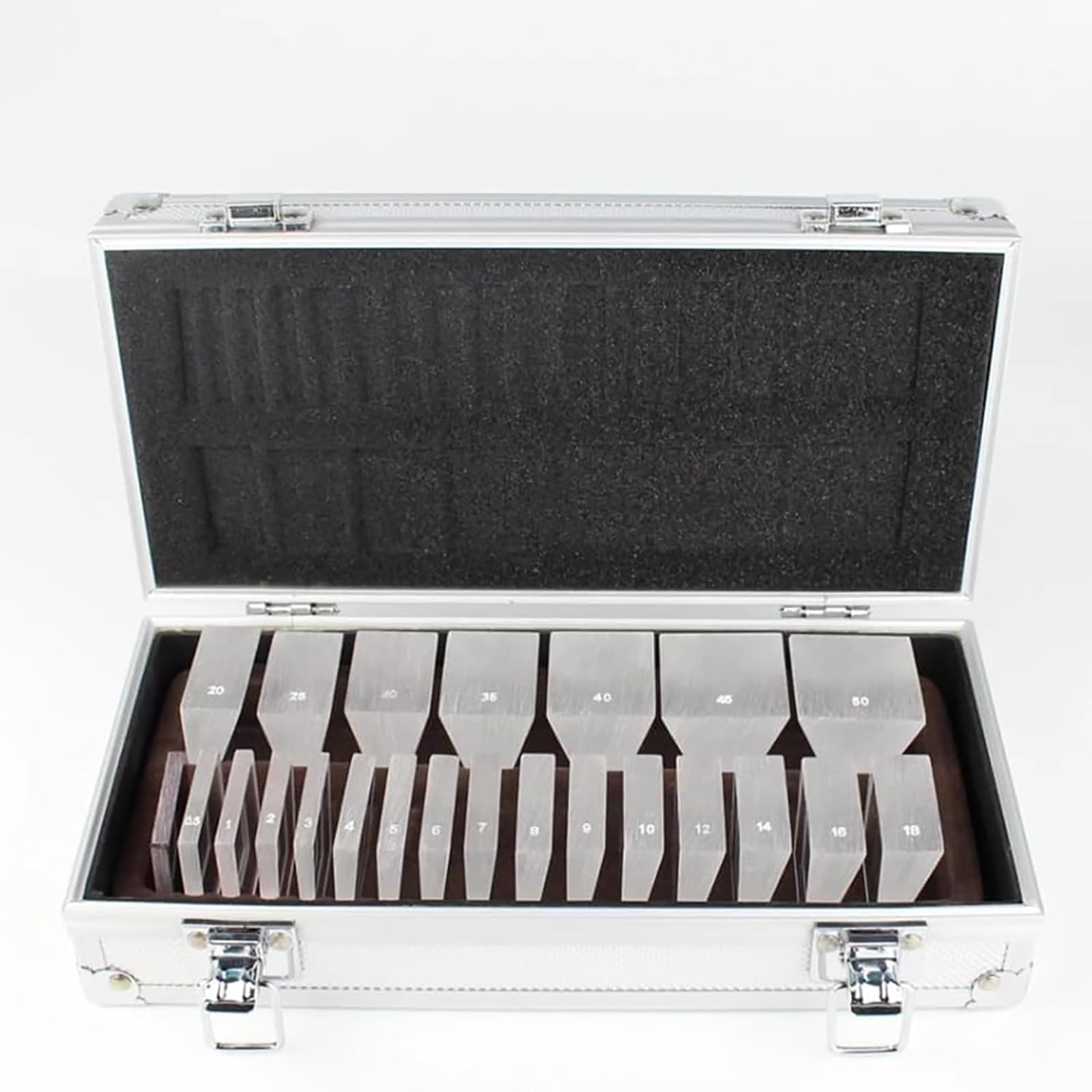 Kit de lentilles à prisme ophtalmique avec 22 lentilles et boîte de rangement en aluminium, performance fiable pour les écoles, les cliniques et les professionnels des soins oculaires