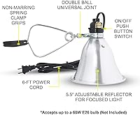 Vista 3 de Simple Deluxe Enchufe de luz de abrazadera E26 con reflector de aluminio de 5.5 pulgadas, apto para lámpara de 60 vatios de máximo