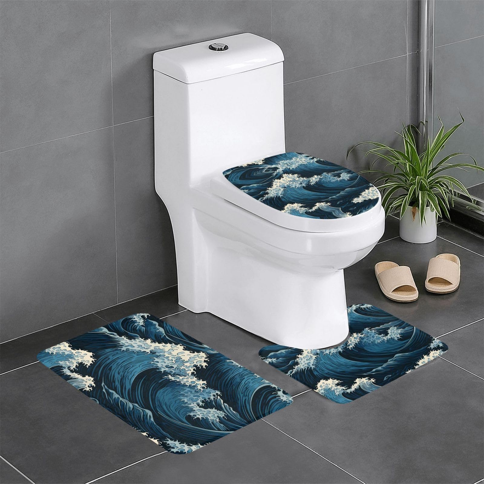 Tapis de salle de bain antidérapants design tableau à gratter océan haut de gamme