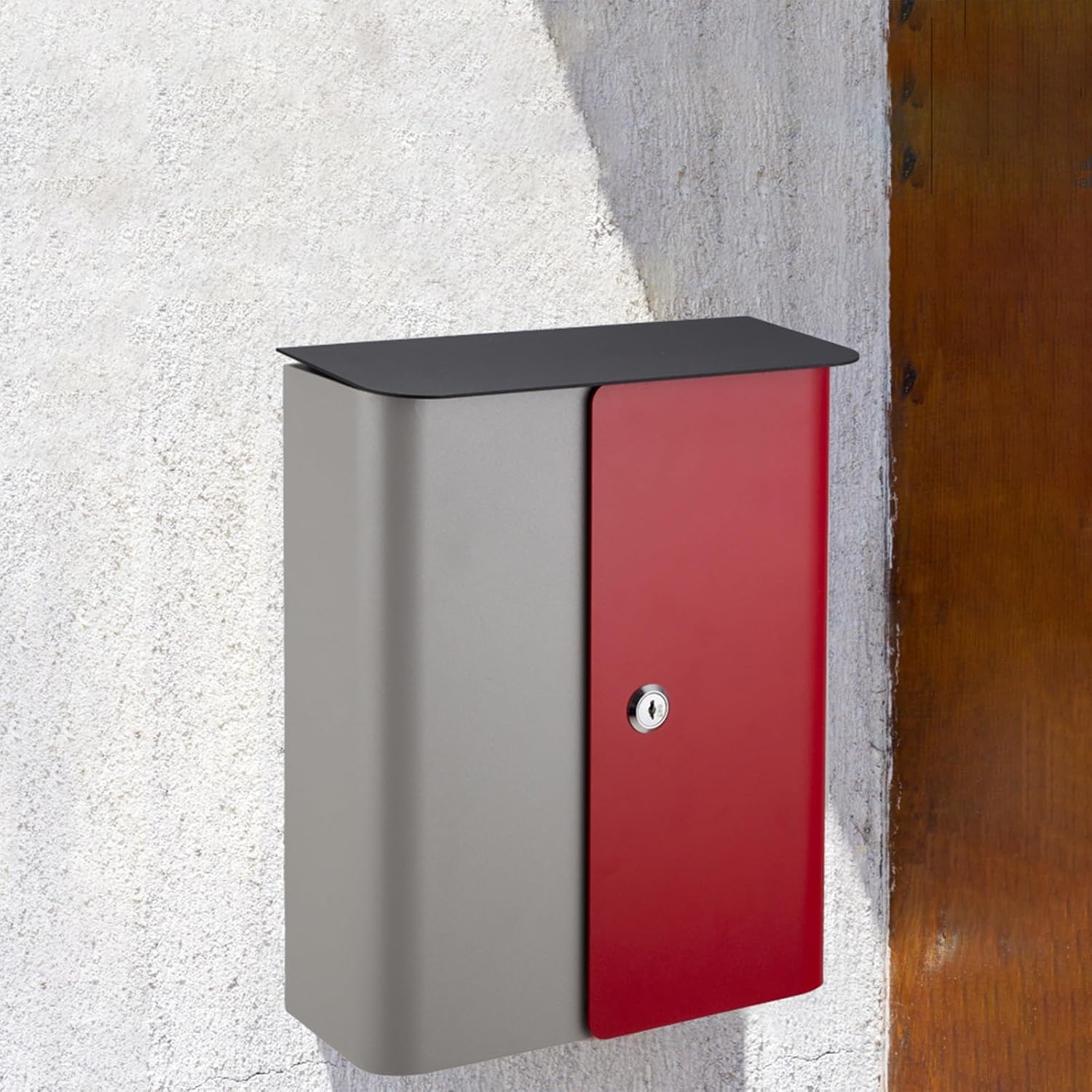 Locking Mailbox Wall Mounted, Mail Boxes with Key Lock, Modern Wall Mount Mailbox, Rust Resilient Galvanized Mailbox, Large Capacity Mailbox