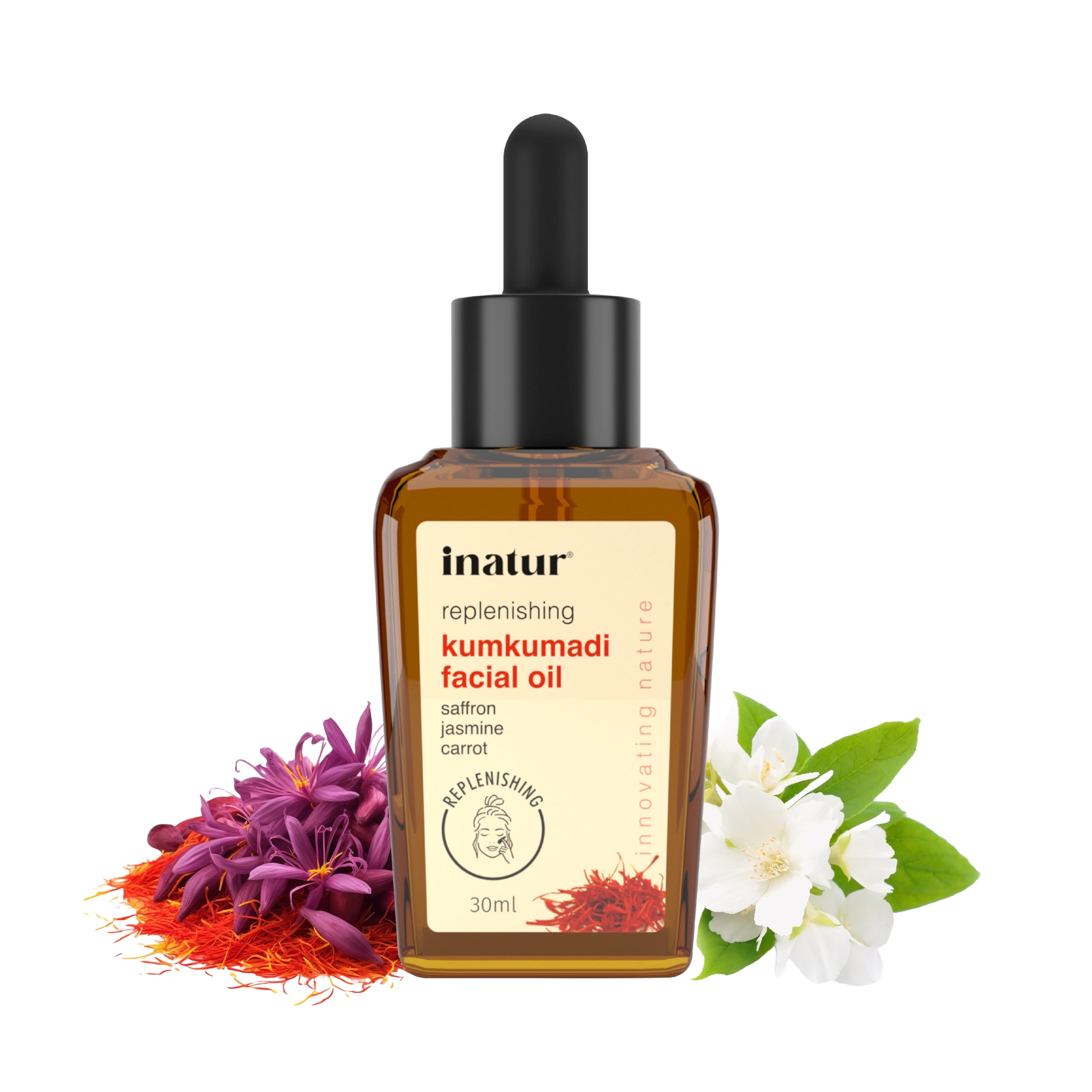 Inatur Kumkumadi Facial Oil, Ayurvedic Blend, For Anti Ageing, Clears Blemishes, Evens Complexion 30 ml