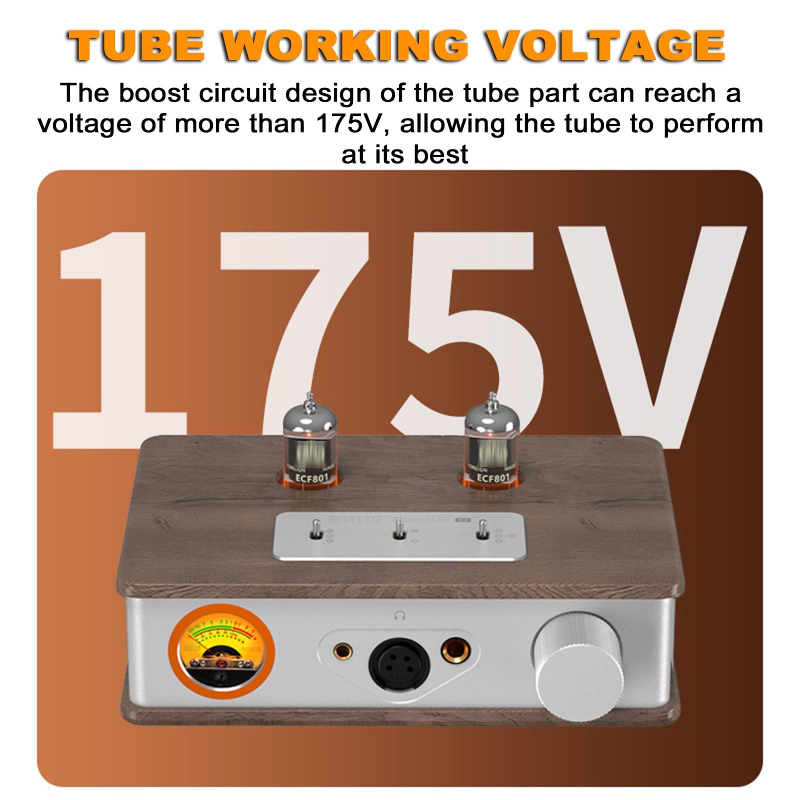Preamplificador de tubo de vacío Phono preamplificador de auriculares con XLR RCA 4.4 mm 6.35 mm puertos 2000 mW de salida para sistema de audio estéreo doméstico
