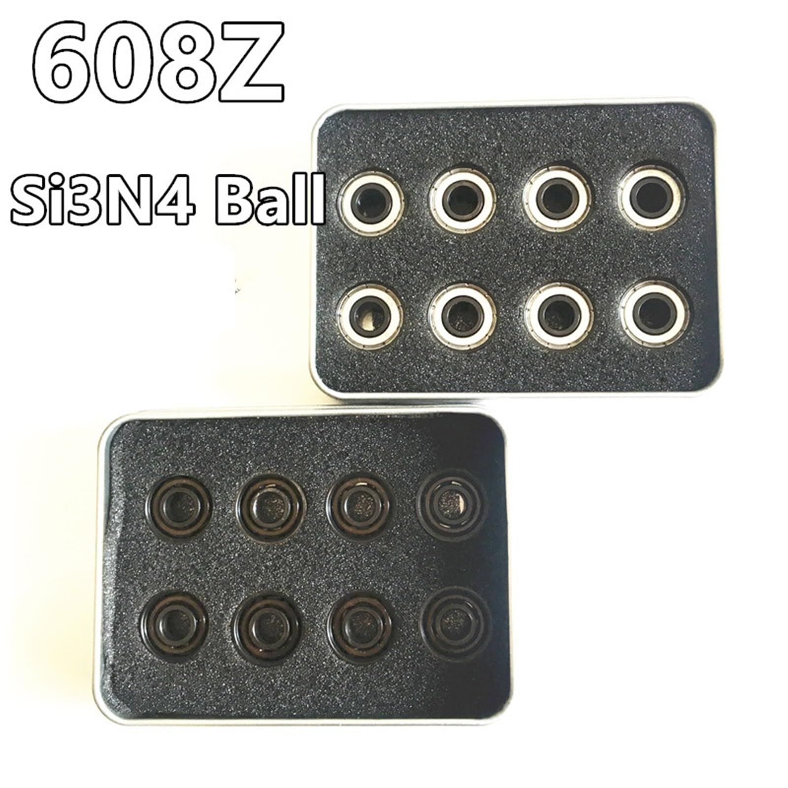Rodamientos híbridos de cerámica de 6 bolas, 608z BSB ABEC-11, color negro Si3n4, de alta velocidad, for patines 608, rodamientos de 8 x 22 x 7 mm for spinner manual.(1PCS)