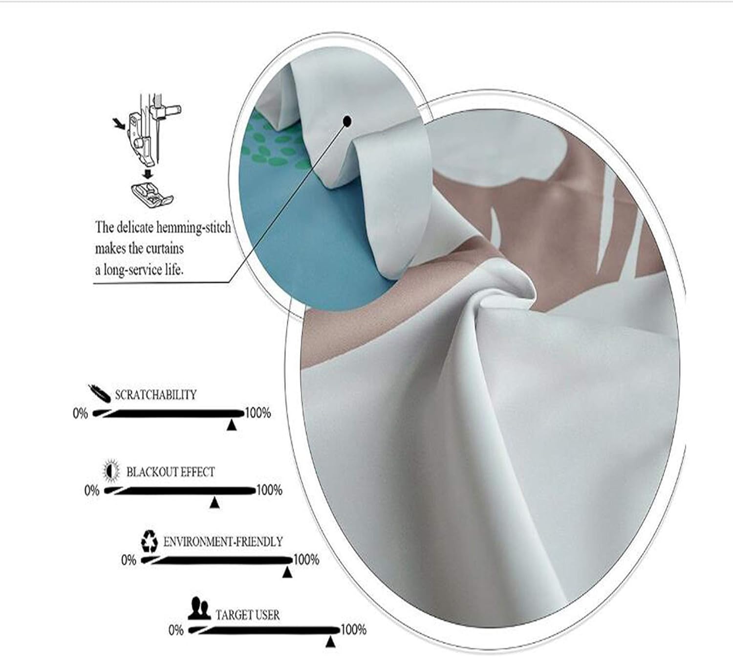 Custom Design Curtains/Grommet Top Blackout Curtains/Thermal Insulated Curtain for Bedroom and Kitchen-Set of 2 Panels(Ice Hockey Arena 51" W*45" L)