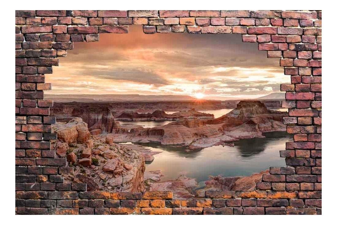 wall26 - Large Wall Mural - Majestic Landscape Viewed Through a