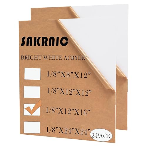Hojas acrílicas blancas 31% de plexiglás fundido translúcido de 12 x 16 pulgadas, hojas de plexiglás blanco de 18 pulgadas de grosor con papel