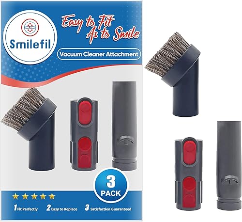 Smilefil - Cepillo de vacío de pelo de caballo de 1.25 pulgadas y adaptador convertidor de varios calibres compatible con aspiradora Dyson V15 V11
