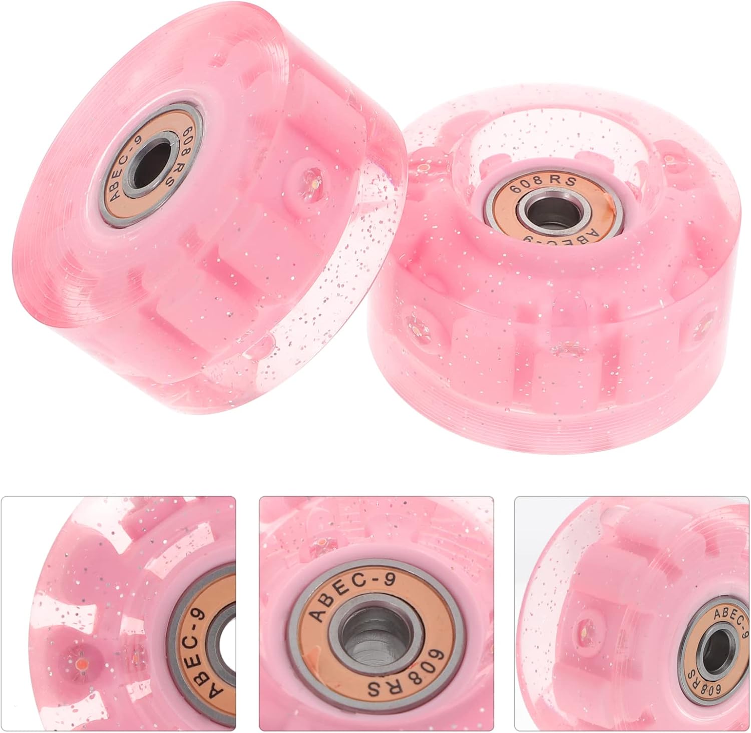 8pcs Roller Skate Wheels for Double Row Skates Illuminating Wheels Bearings for Skating Fun