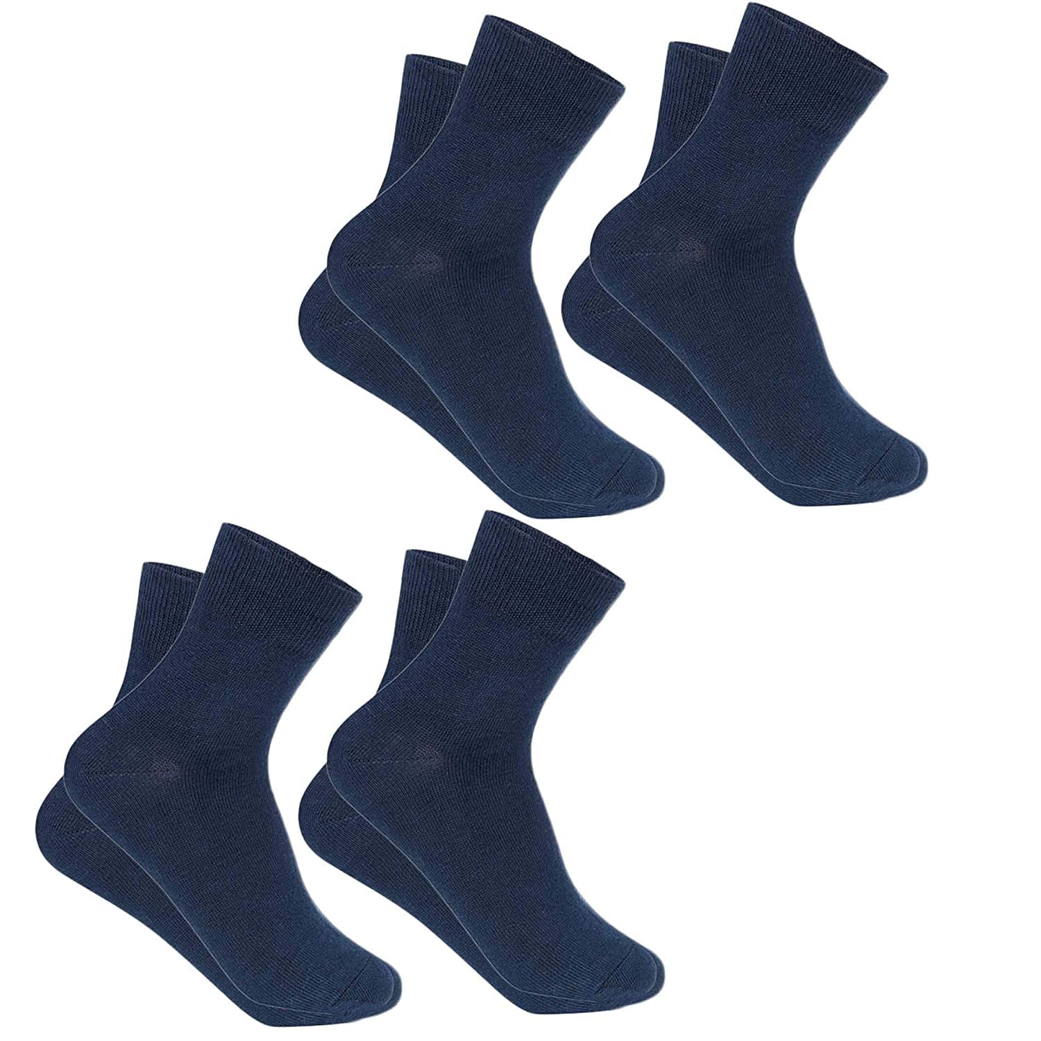 CotsonPure Cotton and Smell free Sweat Absorbent Men's Formal Socks Pack of 4 -(Navy)