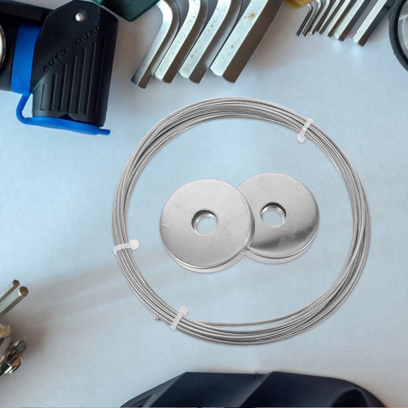 1 Set Wand-Wäscheleine: Durchhangfreie Wäscheleine für den Außenbereich – Robustes, Dickes Kabel – Wäschetrocknungsseil für Balkon, Fenster, Gardinen, Edelstahldraht