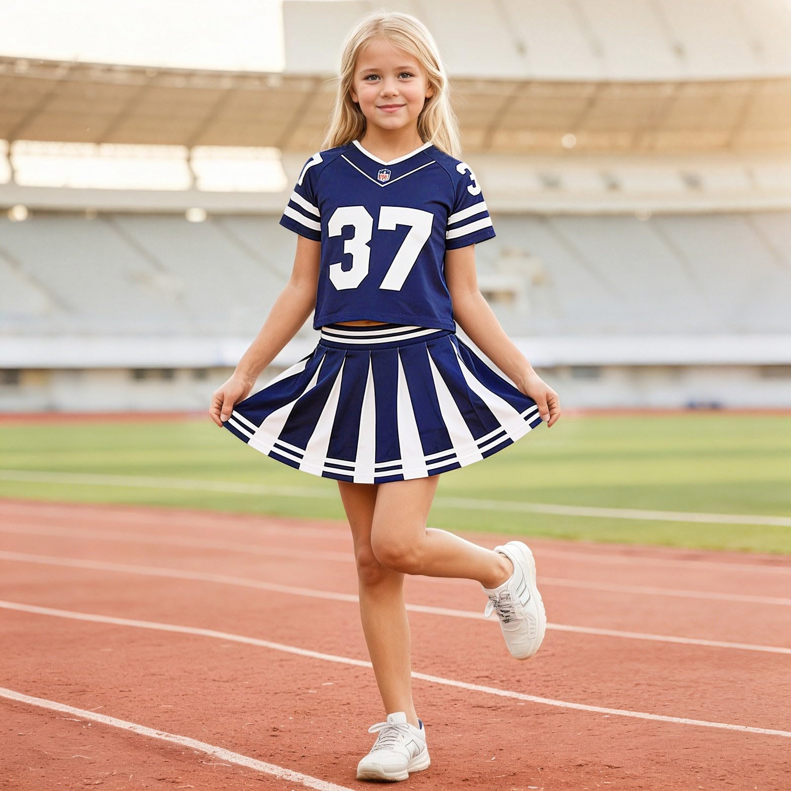 Generisch Faschingskostüm Junge, Elegantes Cheerleader-Kostüm für Kinder im Court-Stil Cosplay-Outfit für Kostümpartys Veranstaltungen