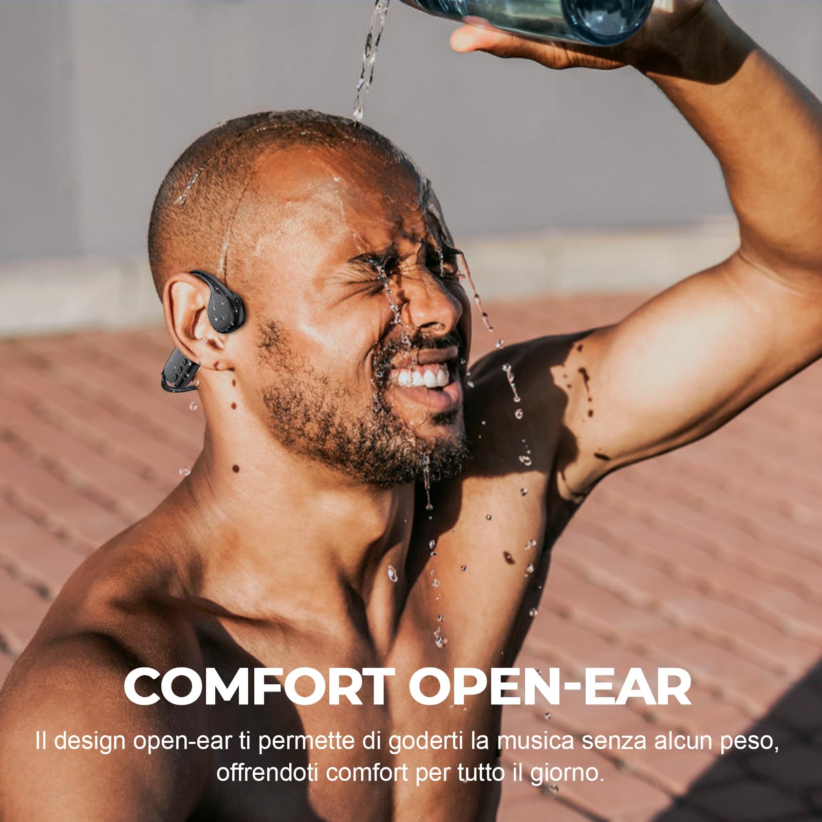Cuffie a Conduzione Ossea IPX8 per Nuoto, 32 GB MP3 e Bluetooth 5.3, Cuffie Wireless Open-Ear, 10 Ore di Riproduzione per Corsa e Nuoto