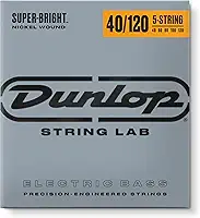 Dunlop DBSBN40120 cordas de baixo super brilhantes, ferida de níquel, leve, .040–.120, 5 cordas/conjunto