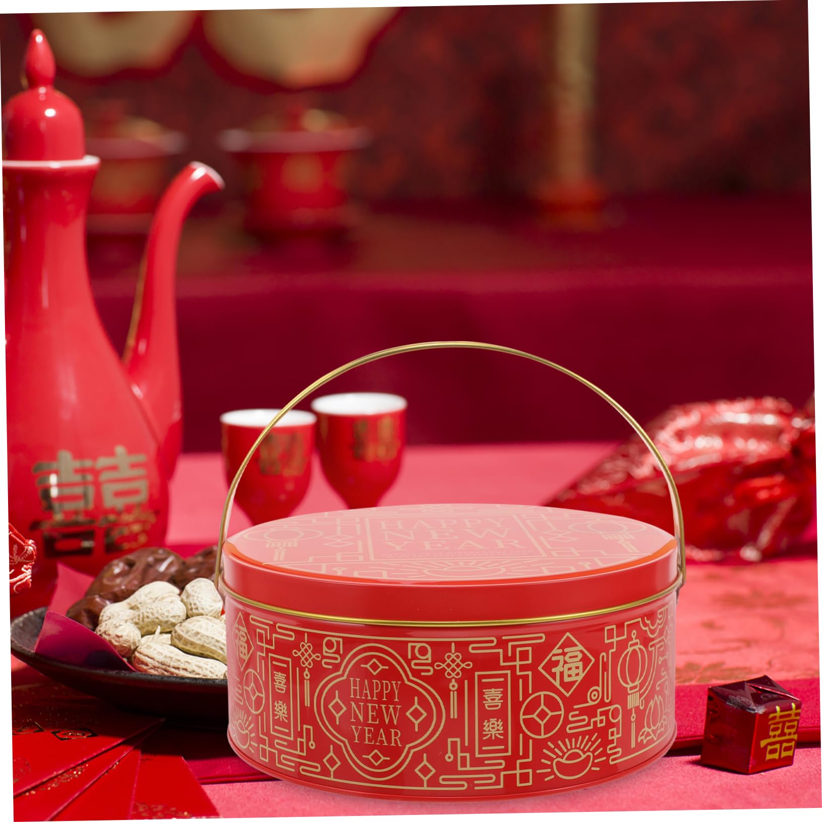 VALICLUD 4 Pezzi Regali di Candy Box decorativo piccole scatole da imballaggio scatole per imballaggio di caramelle Contenitori di caramelle scatole ferro battuto rosso
