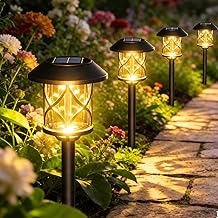 Quntis Solar Lights Outdoor Garden 6 Pack, LED Solar Path Lamp Outdoor, 30 Lumens, IP65 Waterproof Solar LED Lights for Garden, Landscape, Lawn, Patio, Walkway