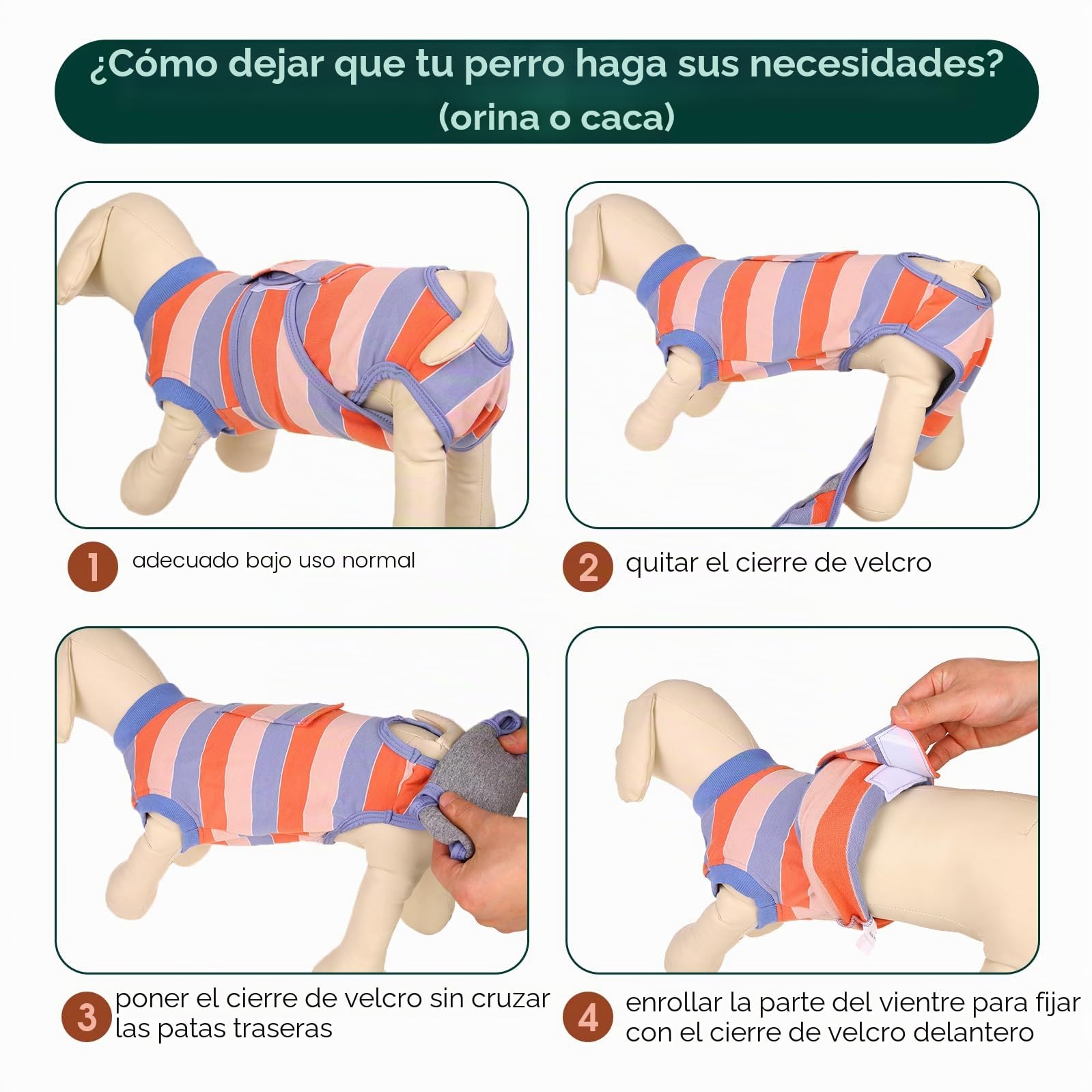 Kuoser Traje de Recuperación para Perros Después de la Cirugía, Camisa Postoperatoria para Mascotas, Protector de Heridas Abdominales para Perros, Traje Quirúrgico Médico para Cachorros, XS-XXL