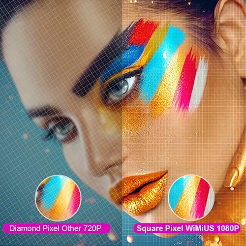 Miniatura 3 de Projector, WiMiUS 4K LED Video Projector Support 200'' Display, 4D 50 Keystone Correction, 50% Zoom Function Compatible with TV Stick, PC,