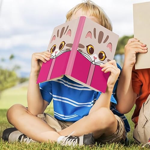 Miniatura 4 de AFPANQZ Linda funda de libro para mujer, diseño de caricaturas, diseño de gato, reutilizable, protector de tapa dura, funda elástica de tela de