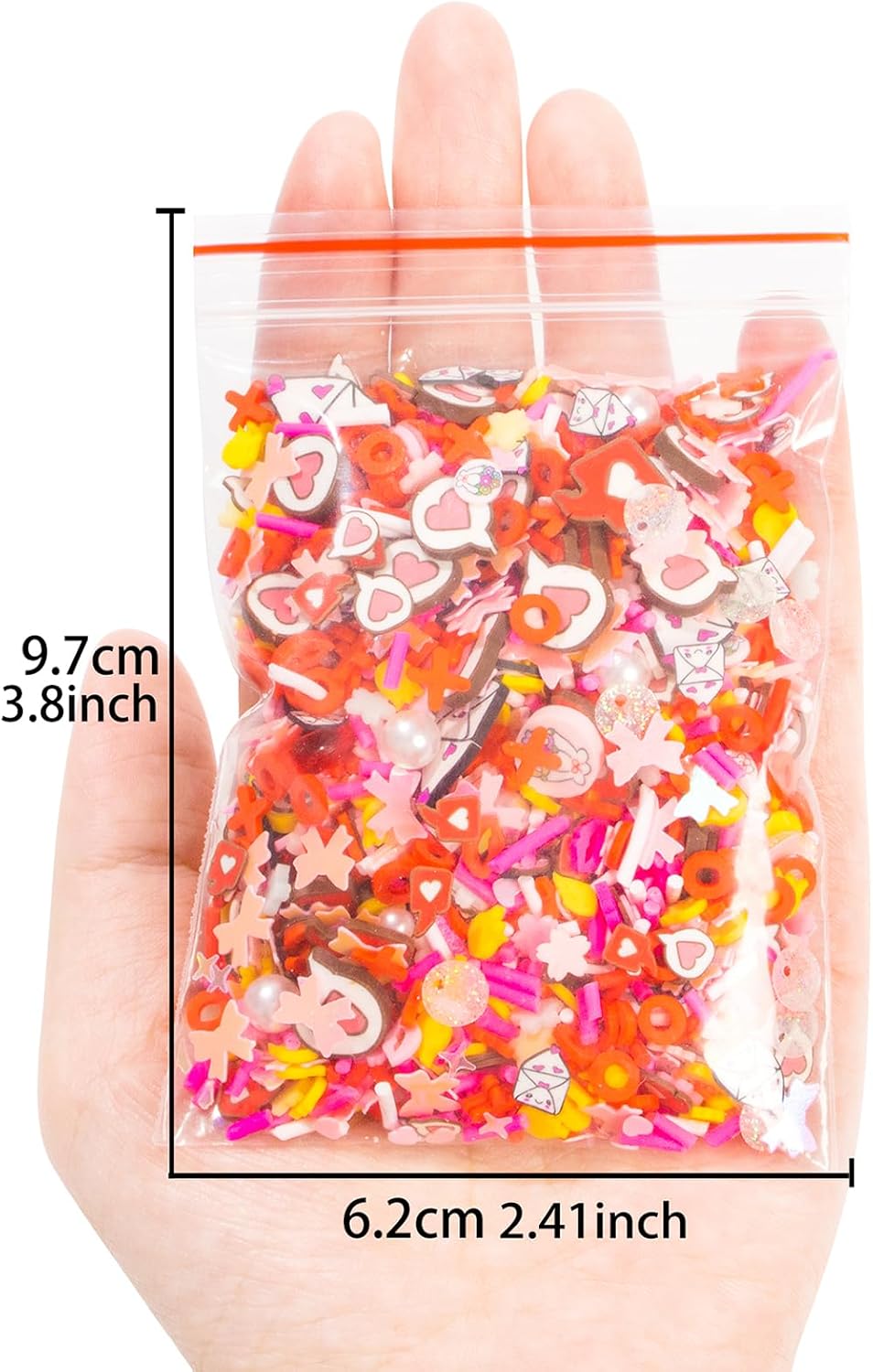 Polymer Clay Valentine Heart Sprinkles for Fake Dessert Cake Decor, Decoden Phone Case, Slime Projects DIY, Scrapbooking, Resin Jewelry Making Pack of 30g