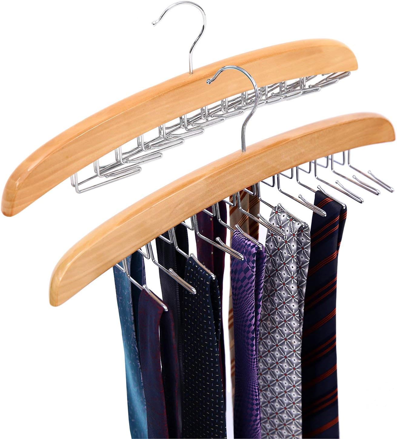 Amazon.com: Tie Rack Hanger for Closet: Ohuhu 2 Packs 24 Folding Hooks ...