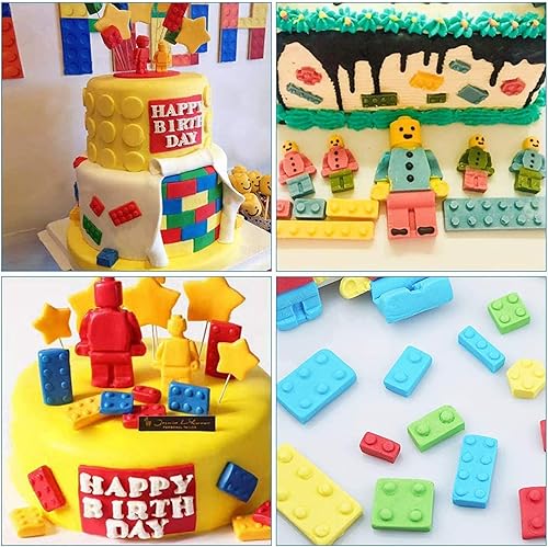 Miniatura 4 de Mivofun - 3 moldes de bloques de construcción, moldes de silicona para ladrillos de construcción, 12 tipos de formas, moldes para cubitos de hielo,