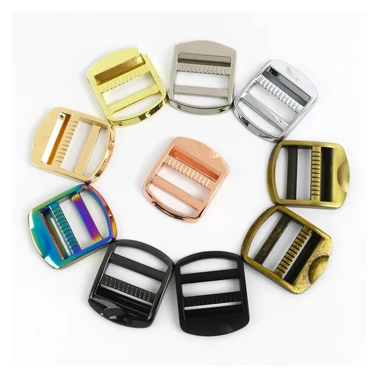 Hebillas ajustables for bolsa de Metal, 4/10 Uds., 19-50mm, correa for bolsos, cierre deslizante tri-glide, mochila, cinturón, hebilla de anillo, accesorios de Hardware