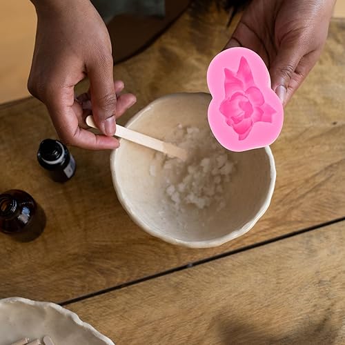 Miniatura 5 de EXCEART Diy Candle - Molde de aromaterapia hecho a mano, kit de velas de flores de rosa