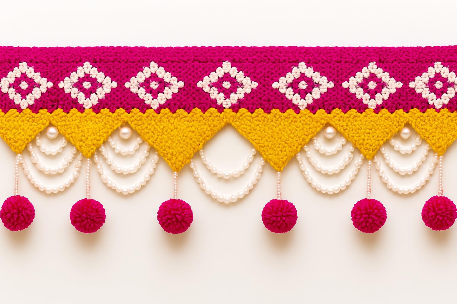 Handmade Woolen Toran - Diwali Decor & Wedding Gift -1 Handmade Woolen Toran - Diwali Decor & Wedding Gift -1
