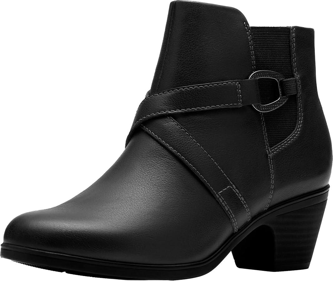 Amazon.com | Clarks Women's Emily 2 Henley Black Leather 6.5