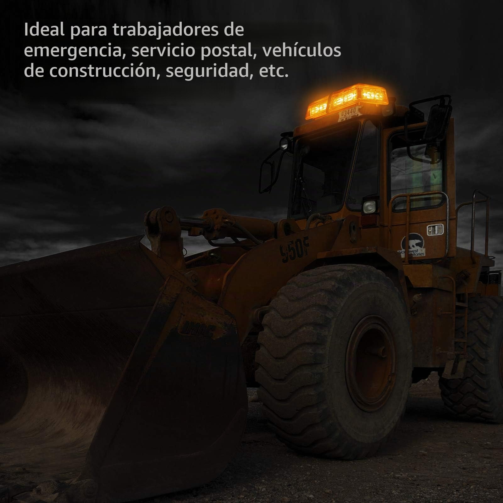 Justech Luz Estroboscópica de Luz de Advertencia 72 LED Ámbar con 4 Fuertes Bases Magnéticas y Cable Recto de 16 Pies 36W Luz de Emergencia de Peligro para 12V 24V Vehículo Remolque Camión