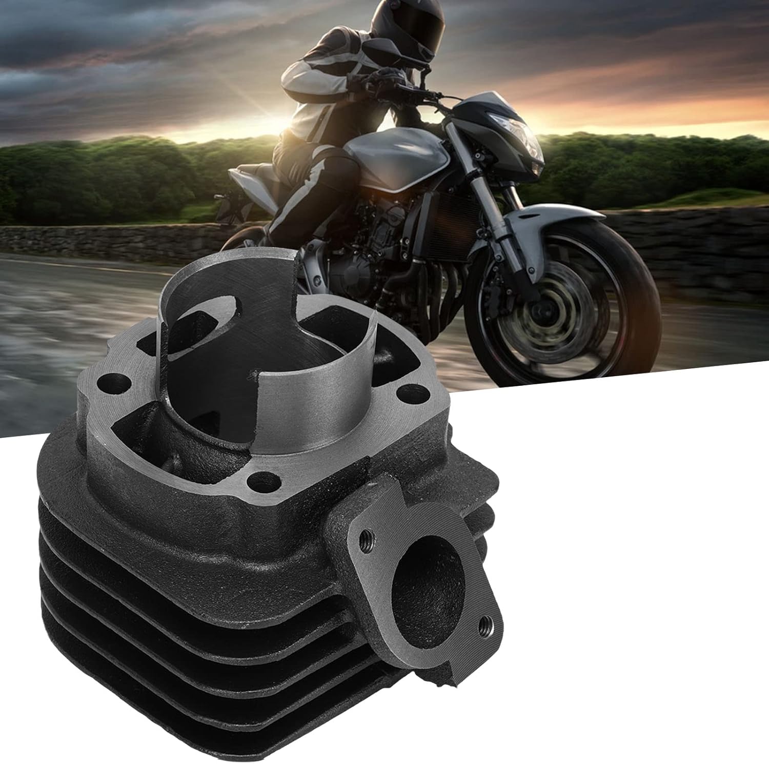 Top End Rebuild Set 11Pcs Cylinder Piston Kit 47mm Bore Aluminium Alloy for Jog 2 Stroke 1E40QMB Engine