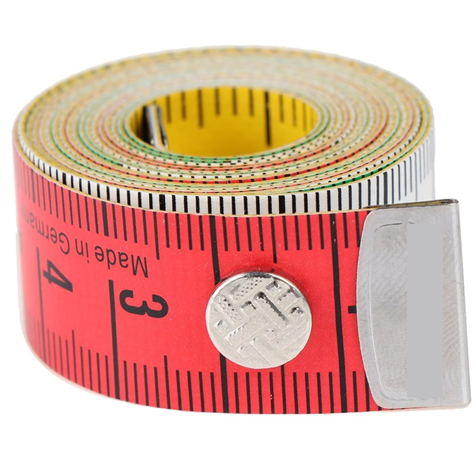 RWRAPS Maßband, 1,5 m, Farbe, weiches Maßband, Kleidungsmesslineal, Maßstabslineal, Körpermesslineal, Nähen, doppelseitiges flaches Linealband (Farbe: 1,5 m) (klar, gelb)
