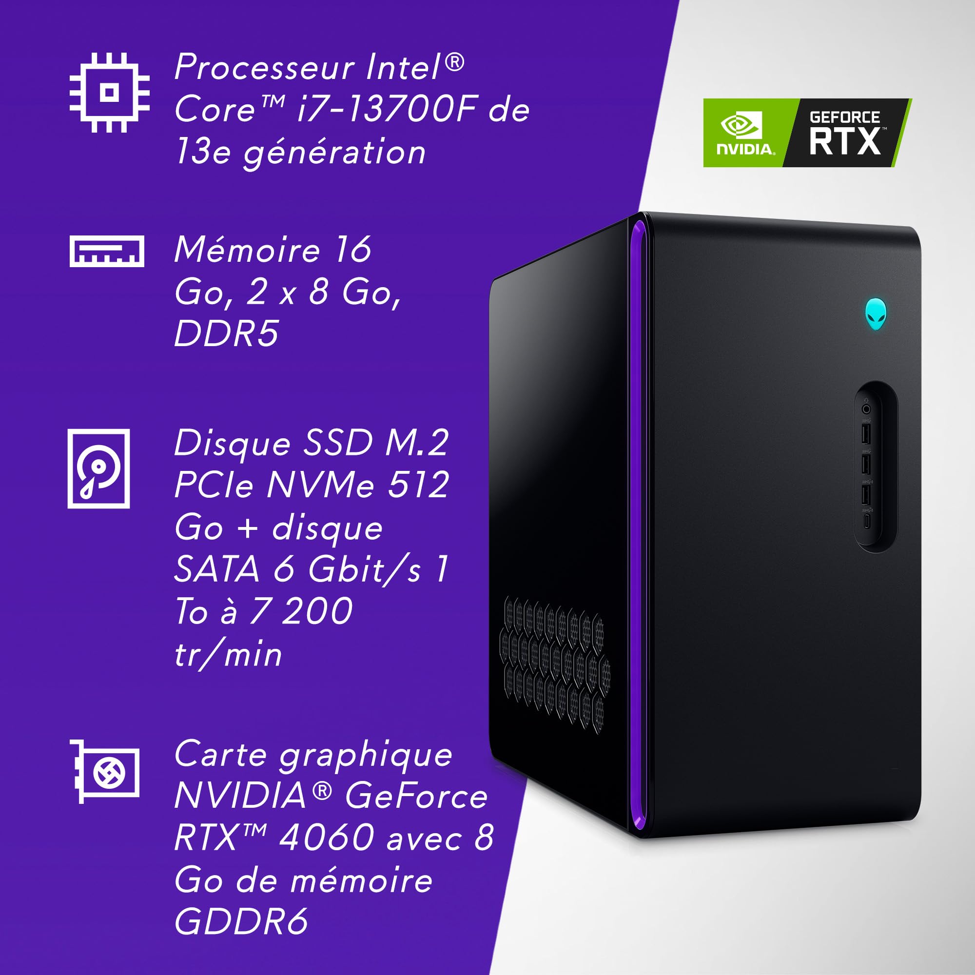 Alienware Aurora R16 RPL Computer Gaming, Processore Intel Core i7