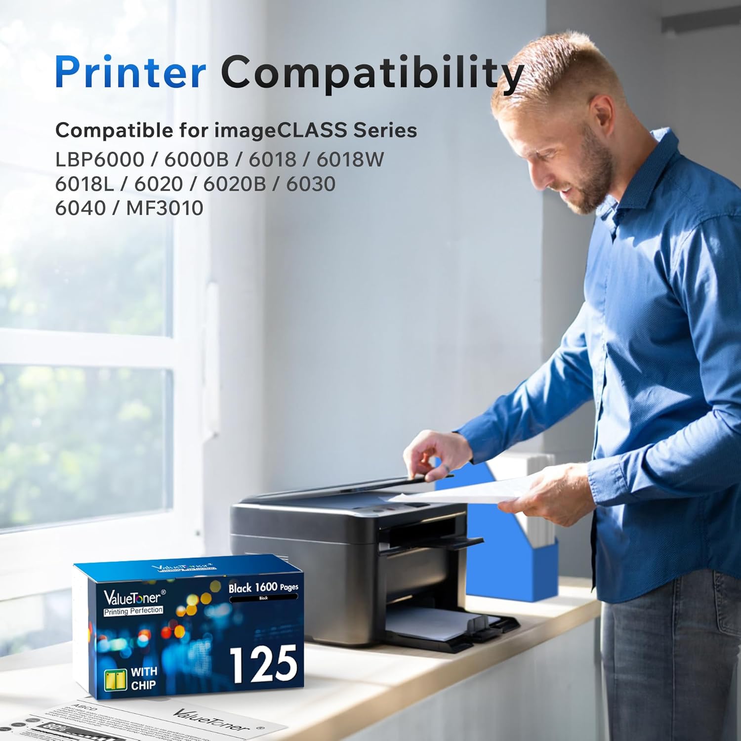 Valuetoner Compatible Toner Cartridge Replacement for Canon 125 Black Toner Cartridge CRG-125 3484B001AA High Yield for ImageClass MF3010 LBP6030w LBP6000 LBP6000B LBP6020 LBP6020B LBP6018 Printer