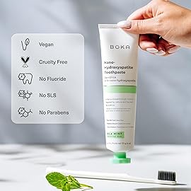Boka Fluoride Free Toothpaste, Nano Hydroxyapatite Toothpaste, Appropriate for Sensitive Teeth - for Adult, Kids Oral Care - Ela Mint, Coco Ginger, Lemon Lavender Flavor, 4 Fl Oz 3Pk US Manufactured