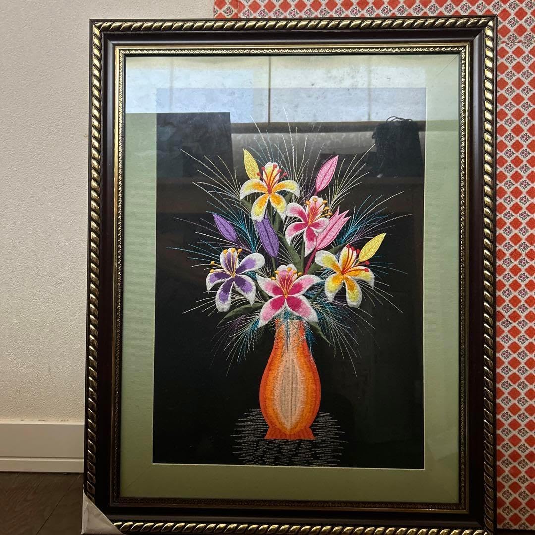 ベトナム刺繍絵 Vietnamese Coutryside ベトナム刺繍絵 ベトナム刺繍絵