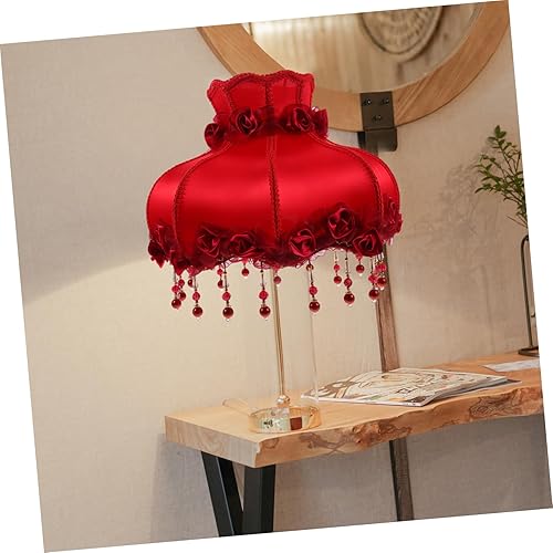 Miniatura 4 de Housoutil Pantalla de lámpara retro europea para casa de campo, accesorio de pantalla de lámpara bohemia, pantalla rústica, pantalla de lino,