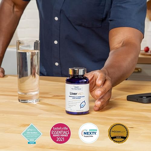 Miniatura 6 de 1MD LiverMD - Suplemento de limpieza del hígado, extracto de cardo de leche Siliphos, altamente biodisponible, estudiado clínicamente para